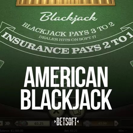 American Blackjack logo – Table Games by Betsoft Gaming at Spinko24