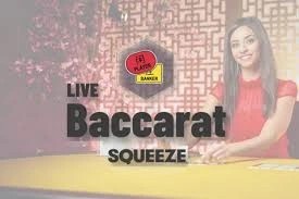 Baccarat Squeeze online game logo by Evolution on spinko24.vip