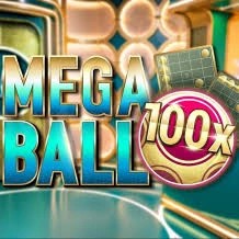 Mega Ball 100x slot visual from Evolution available on spinko24.vip